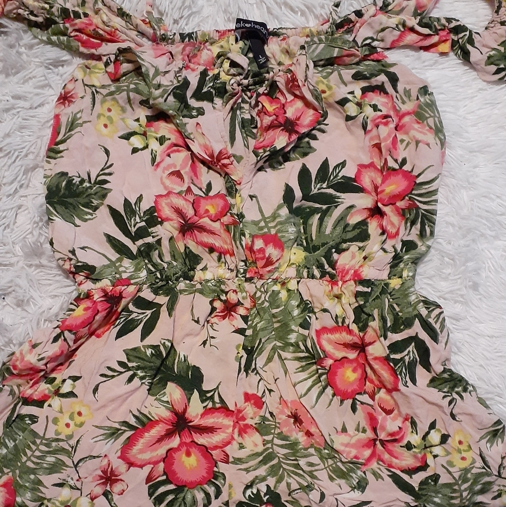 Tropical shorts jumpsuit